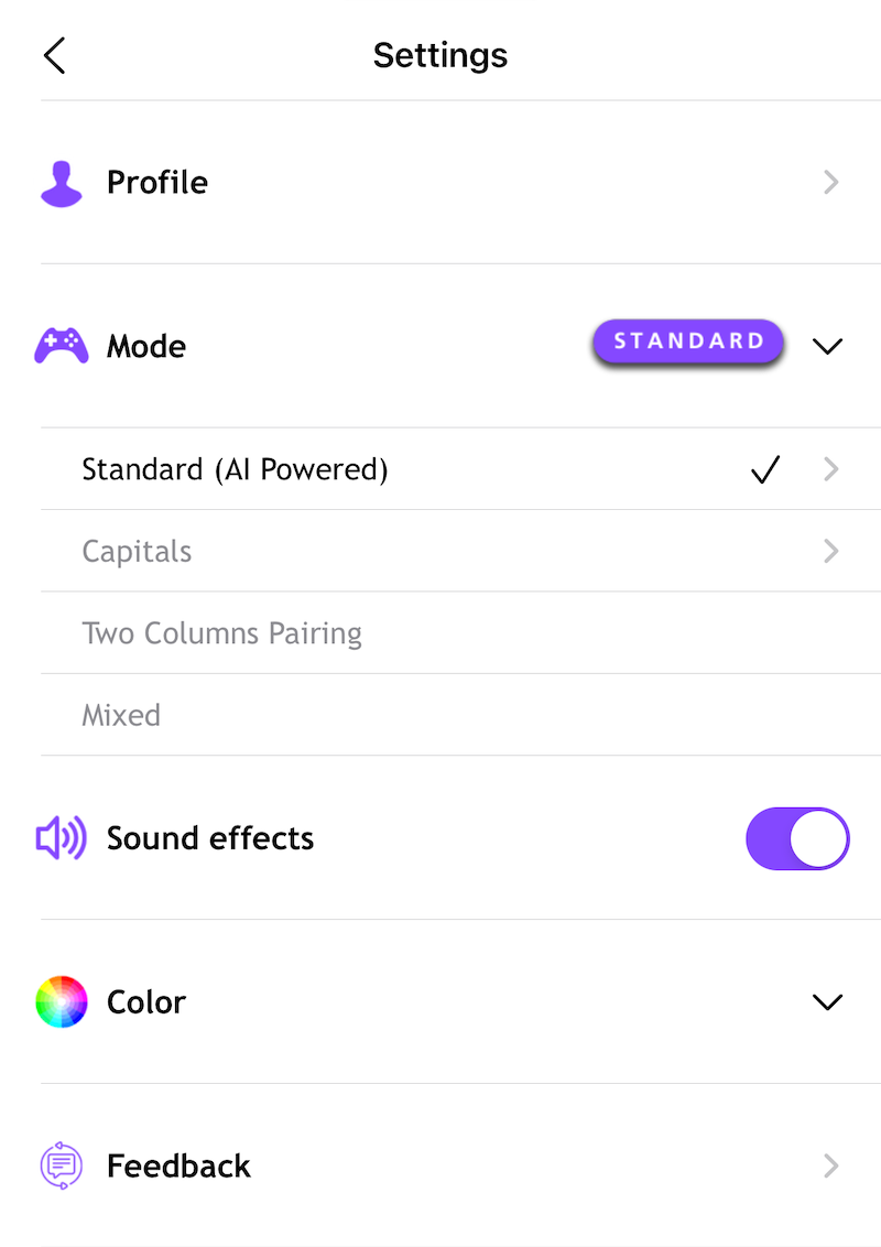 AI-Powered Settings Screenshot